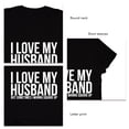 thumbnail image 4 of Camiseta del alfabeto para mujer, camiseta holgada de manga corta con cuello redondo y estampado de letras I LOVE MY HUSBAND para mujer, 4 of 5