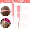 thumbnail image 3 of 5Pcs Hair Combs for Women, Comb Set for Hair Styling and Detangling - Wide, Fine, Parting Rat Tail, Hairdressing, 3 of 6