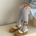 thumbnail image 2 of Girls Knit Cotton Footed Tights Stretch Pantyhose Soft Breathable Dance Leggings, Daily Stockings for Kids Outdoor Daily Wear Gray 5-6 Years, 2 of 6