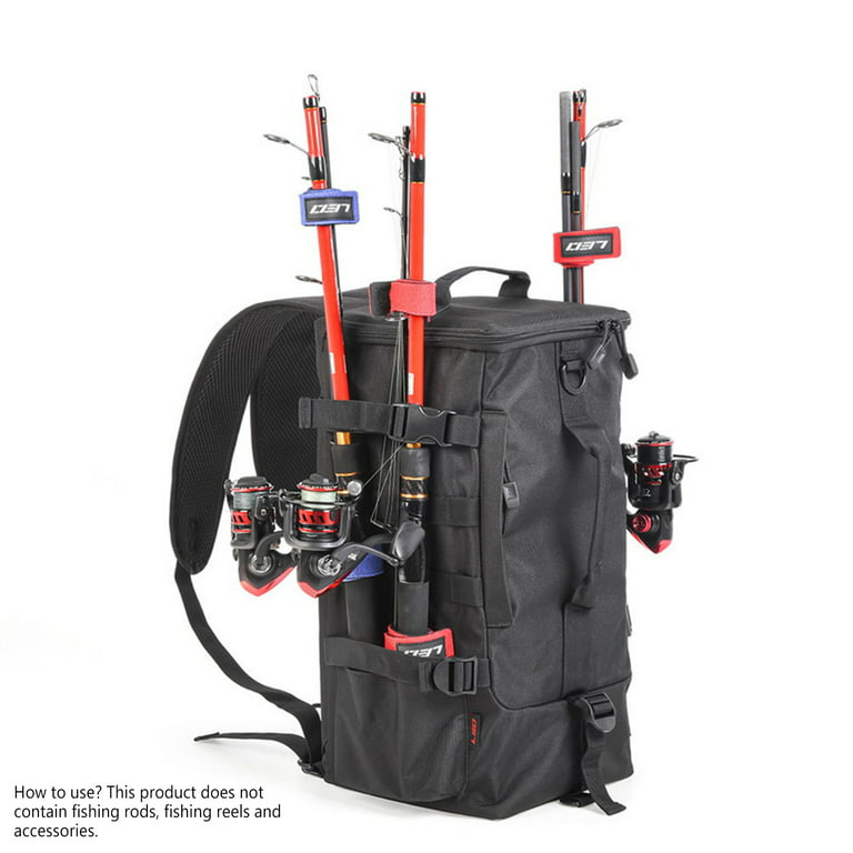 Outdoor Fishing Tackle Backpack 17.4L Large Capacity Multifunctional Comfortable Ergonomic Design Fishing Bag, Size: 22, Black