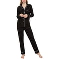 thumbnail image 1 of Ensemble de Pyjamas pour Femmes Manches Longues, Ensemble de Pyjamas en Coton Boutonné pour Femmes Vêtements de Nuit Doux, 1 of 4