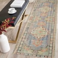 thumbnail image 4 of Green Rug, Orange Rug, Medallion Rug, Vintage Style Rug, Turkish Rug, Cool Rug, Thin Rug, Personalized Rug, Round Rug, Salon Decor Rug, 3.3'x6.5' - 100x200 cm, 4 of 8