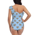 thumbnail image 5 of Gaeub Terrier Women's One Shoulder Ruffle Tummy Control Swimwear for Swimming Surfing Beach Party - XX-Large, 5 of 8