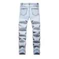 thumbnail image 5 of Luwomo Men's Jeans Retro Embroidered Slim High Waist Straight Leg Trousers Streetwear Male Denim Pants, 5 of 8