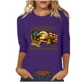 thumbnail image 2 of Women 250th Anniversary Patriotic Graphic T Shirt, USA Printed Round Neck Casual Top, 3/4 Sleeve Pullover Blouse, Soft Polyester Loose Fit, 2 of 7
