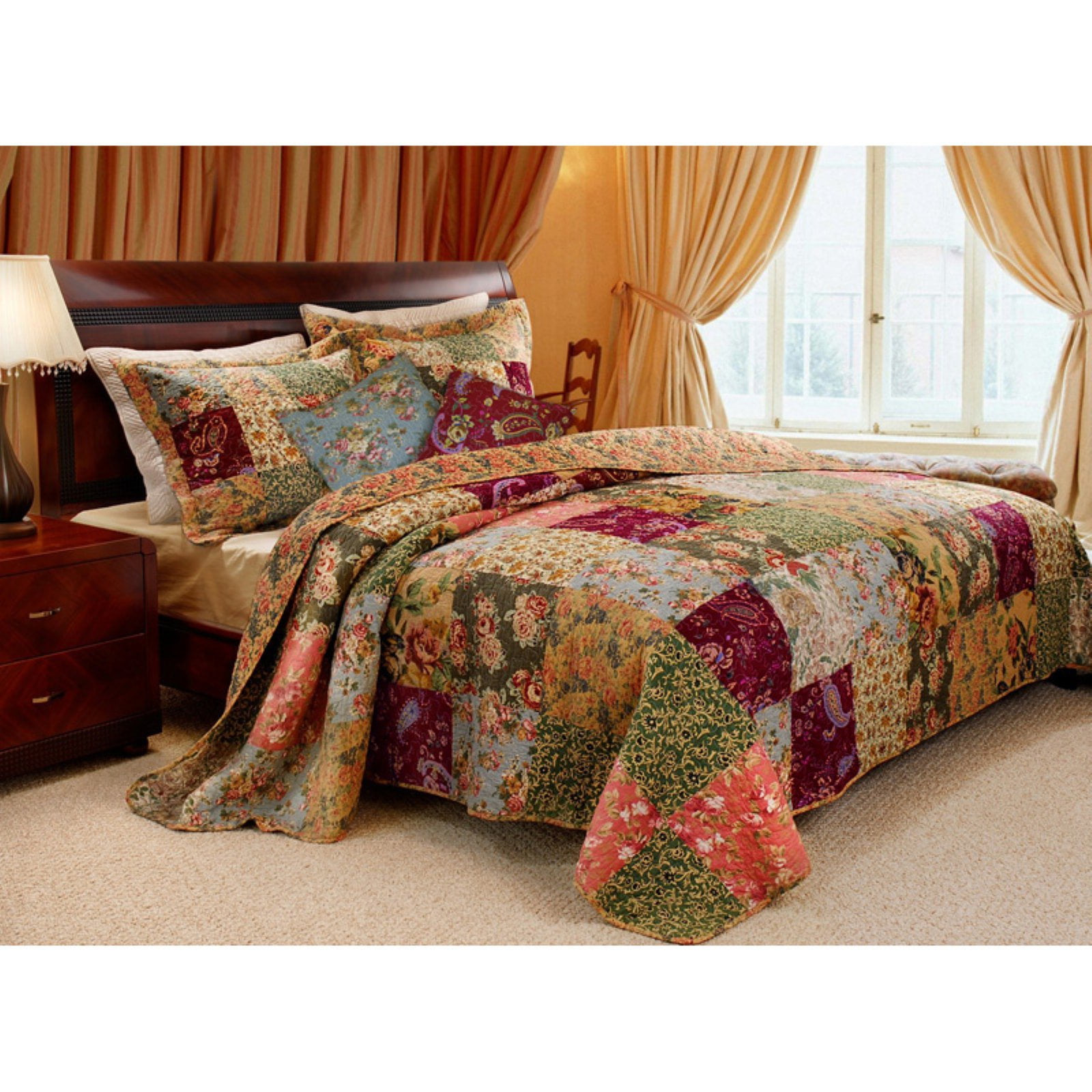 Greenland Home Fashions Antique Chic Quilt Set Includes Bonus 16 throughout Greenland Home Fashions Antique Chic