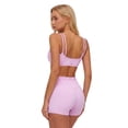 thumbnail image 2 of IBTOM CASTLE Layered Workout Sets for Women 2 Piece Polka Dot Sports Bra High Waist Shorts Gym Active Yoga Pilates Outfits S Pink, 2 of 5