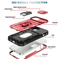 thumbnail image 3 of Nalacover Heavy Duty Case for iPhone 15 Plus with Camera Lens Sliding Cover, Triple Layers Ring Kickstand Hybrid Rugged PC + TPU Shockproof Case with Magnetic Car Mount Holder,Red/Black, 3 of 11