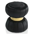 thumbnail image 2 of Furniture of America Rigi Modern 15" Velvet Fabric Round Stool, Black, 2 of 8