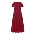thumbnail image 3 of WILLBEST Vestidos De Mujer Vestido De Lino Suelto Sin Mangas De Color Sólido Con Bolsillos Laterales, 3 of 3