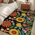 thumbnail image 4 of 3'x5' Area Rugs, Vintage Sunflower Indoor Outdoor Area Rug for Living Room Bedroom, Summer Botanical Flower Country Washable Bathroom Rugs Kitchen Floor Carpet Mats Home Decor Aesthetic, 4 of 8