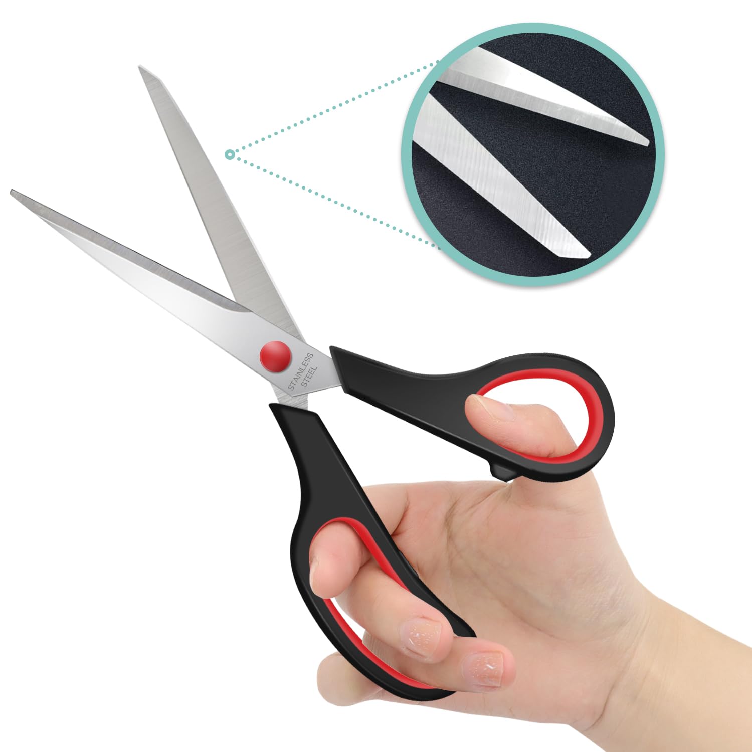 48 Packs 8" Sewing Craft Bulk Multipurpose Heavy Duty Paper Stainless Steel Shears For Home Office Student Teacher Supplies