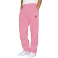 thumbnail image 2 of LONKITO Mens Sweatpants Open Bottom Athletic Workout Sweat Pants with 3 Pockets Drawstring Joggers Sweatpants Elastic Waist Pink XXL, 2 of 6