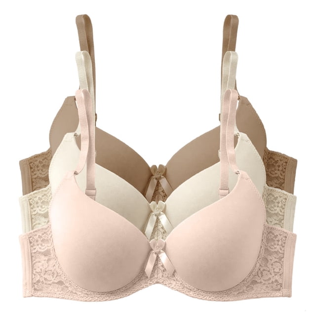 Brassier Secret Treasures para Mujer, Básico, Multicolor Talla 34B 3 Piezas