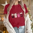thumbnail image 5 of VgaVtl Tee Shirts for Women Plus Size Graphic Short Sleeve Womens Plus Size Tops Lightweight Going Out Romantic Casual Tops,Red S, 5 of 6