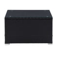 thumbnail image 4 of CorLiving Parksville Resin Wicker and Galvanized Steel Square Outdoor Coffee Table with Tempered Glass Top, Black, 4 of 6
