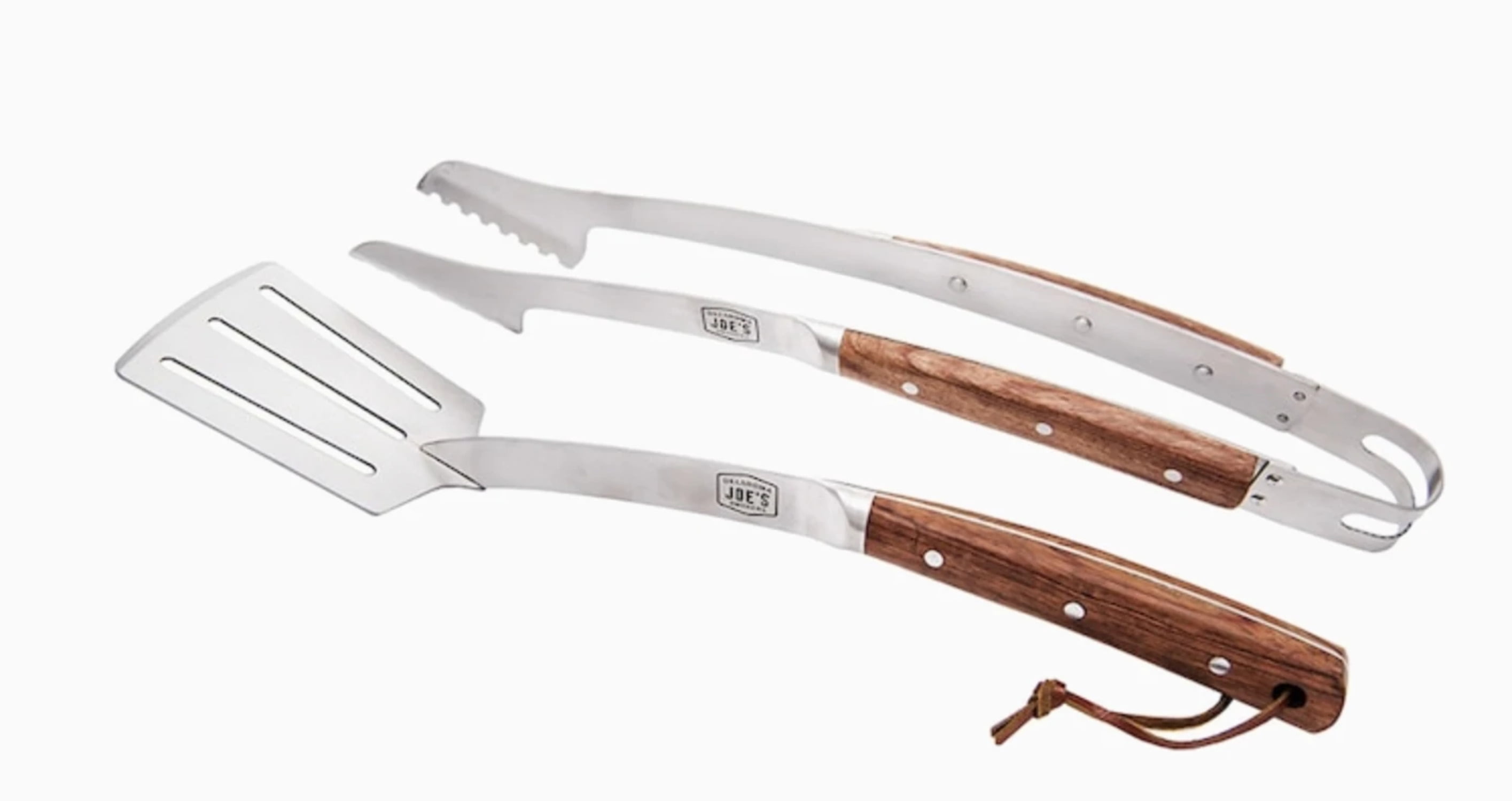 Oklahoma Joe BBQ Grill 2PC Rosewood Tool Set, Tongs and Spatula!