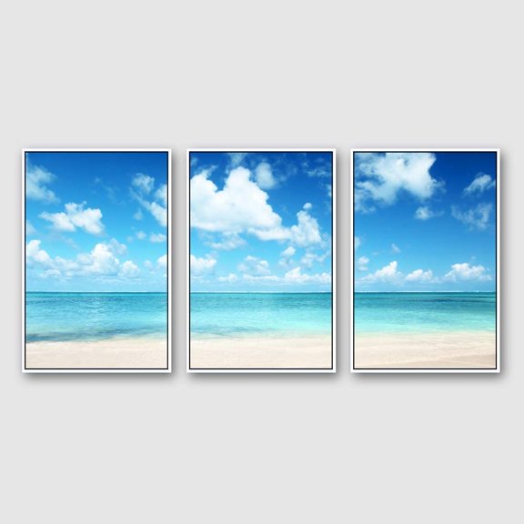 IDEA4WALL Framed Canvas Wall Art for Living Room, Bedroom Ocean Sea Beach Canvas Prints for Modern Home Decoration Ready to Hang