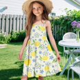 thumbnail image 3 of Uourmeti Dachshund Donuts Print Girls Cute Dress Causal Spring Summer Sundress Girls Cute A Line Midi Swing Dresses for Kids Causal Clothes, 3 of 7