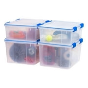 IRIS USA 44 QT & 26 QT Element Resistant Gasket Storage Box Combo Clear/Blue 2 Pack