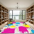 thumbnail image 2 of ODIKA 2'x3' Machine Washable Non-Slip Area Rug, Abstract Multicolor High Traffic Rug with Pad, White, 1058302, 2 of 8