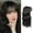 Black, variant on Long Wavy Wool Curl Hair Topper for Women Natural Looking White Coverage Extension Piece