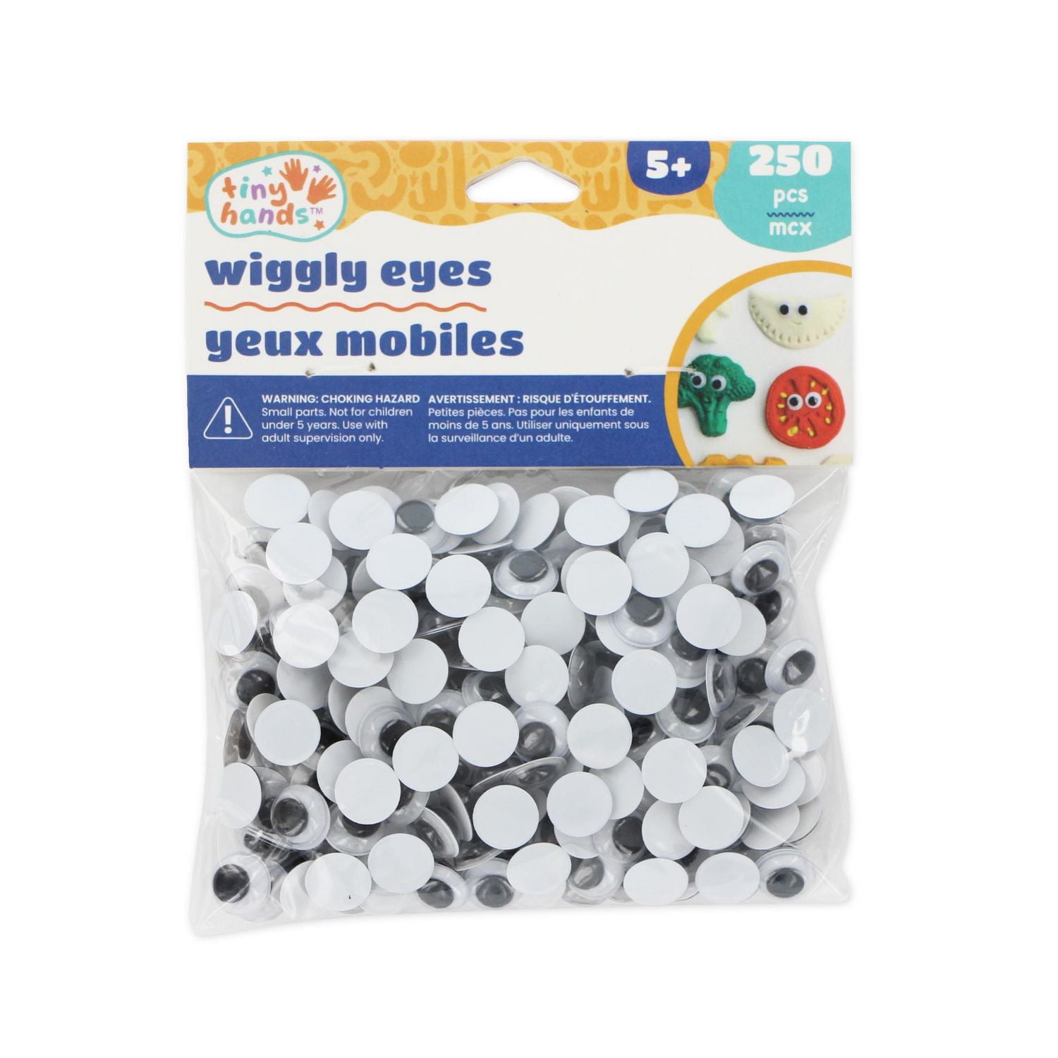 TINY HANDS Wiggly Eyes — 10 mm, 250 pcs, Age 5+, WIGGEYES 10MM 250PCS