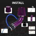 thumbnail image 5 of 3'' Cold Air Intake Kit Aluminum Automotive Cold Air Intake Pipe Filter Induction Flow Hose Pipe Kit, Purple, 5 of 18