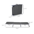 thumbnail image 3 of Outsunny Folding Outdoor Lounge Chair, Portable Reclining Beach Lounger with Breathable Mesh Fabric, Sun Lounge Bed Camping Cot for Patio, Garden, Poolside, Grey, 3 of 10