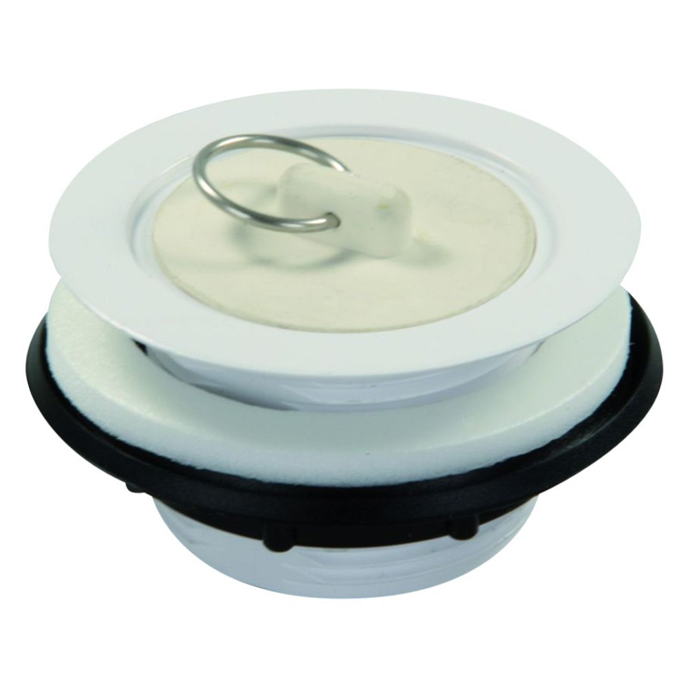 JR Products 95055 White Plastic Strainer with Rubber Stopper