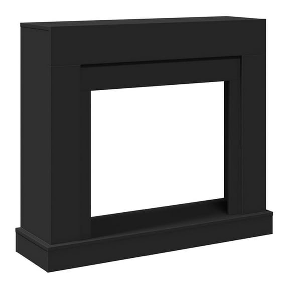 - Black Engineered Wood Fireplace Mantel Surround with Inner Frame – 39.4x11.8x34.4 - Living Room, Lounge, Bedroom Decor