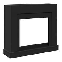- Black Engineered Wood Fireplace Mantel Surround with Inner Frame – 39.4x11.8x34.4 - Living Room, Lounge, Bedroom Decor