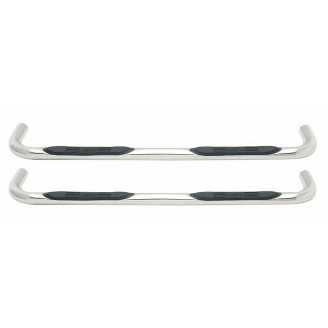 Westin Automotive Nerf Bar 23-1550 E-Series; With Step Pads; 3 Inch Round Bent; Polished; Stainless Steel; Without End Caps; Rocker Panel Mount