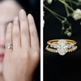 thumbnail image 3 of Rosec Jewels Bridal Ring Set - Oval Lab Grown Diamond Engagement Ring with Wedding Band (2.67 Ct, 7x9 mm, EF-VS Grade) - with Jewelry Box, 14K Yellow Gold, US 7.00, 3 of 9