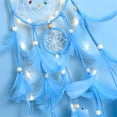 thumbnail image 5 of Lámpara enrollable-atrapasueños con luz nocturna LED, atrapasueños hecho a mano con plumas, colgante de pared, decoración del hogar, lámpara de noche, regalo para niños, dormitorio (azul), 5 of 5