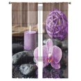thumbnail image 3 of Zen St Purple Orchid Calm Candle Window Curtains Bedroom Modern Drape Sheer Tulle Valances Living Room Kitchen Voile Curtain, 3 of 7