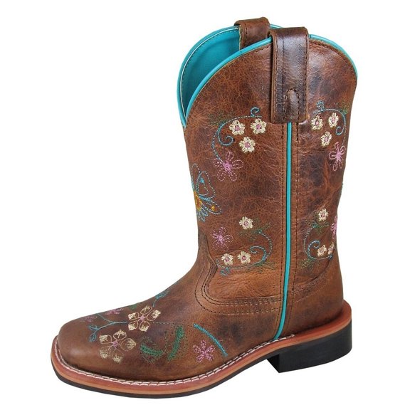 Smoky Mountain Western Boots Girls Floralie Pull On Brown 3841C