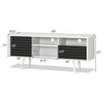 thumbnail image 2 of Gymax Meuble Télé/console Moderne Armoire 3 Tablettes Tiroir de Rangement Pied Évasé Noir/blanc, 2 of 10