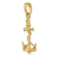 thumbnail image 4 of 14K Gold 3D Anchor & Rope Charm Ship Sailing Pendant, 4 of 5