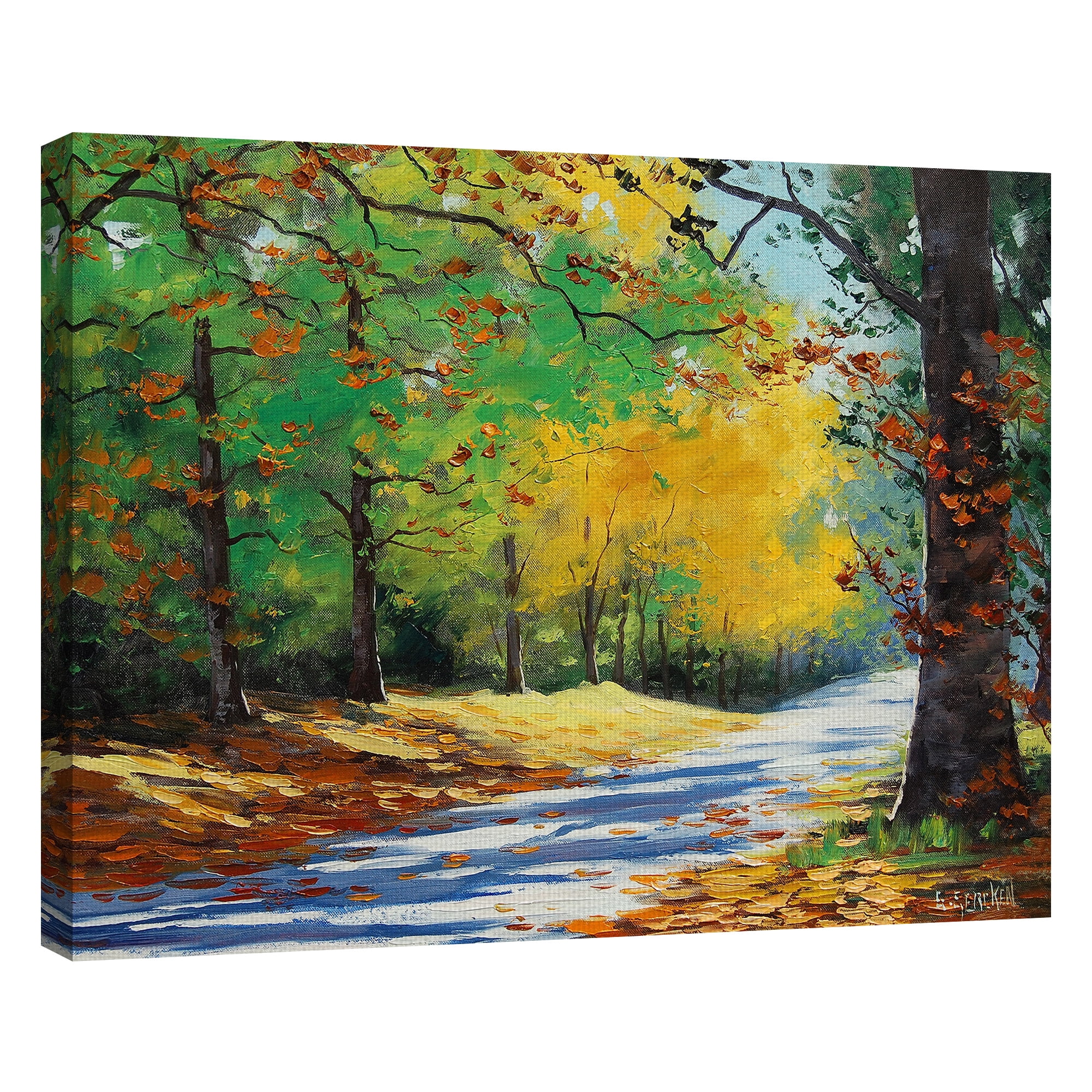 Masterpiece Art Gallery Vibrant Autumn Forest By Graham Gercken Canvas Art Print 22" x 28"