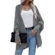 thumbnail image 1 of Cárdigan de punto gofre para mujer, con puños acanalados, parte delantera abierta, manga larga, casual, holgado, grueso, abrigo para exteriores Gris oscuro2 G Gris oscuro2 G Xishao ropa, 1 of 2