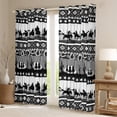 thumbnail image 2 of Castle Fairy Teens Adults Cowboy Horseshoe Black Out Curtains,Western Hippie Aztec Curtains Pack of 2 (42x63 Each),Black Grey Bedroom Curtains,Ultra Soft Home Decor, 2 of 6