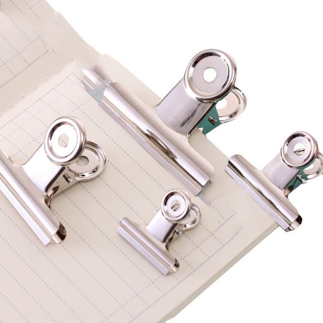 Clips de bisagra de metal, paquete de 10 abrazaderas de clip de papel para carpetas Silver Bull para fotos de fotos de oficina, bolsas de comida de cocina