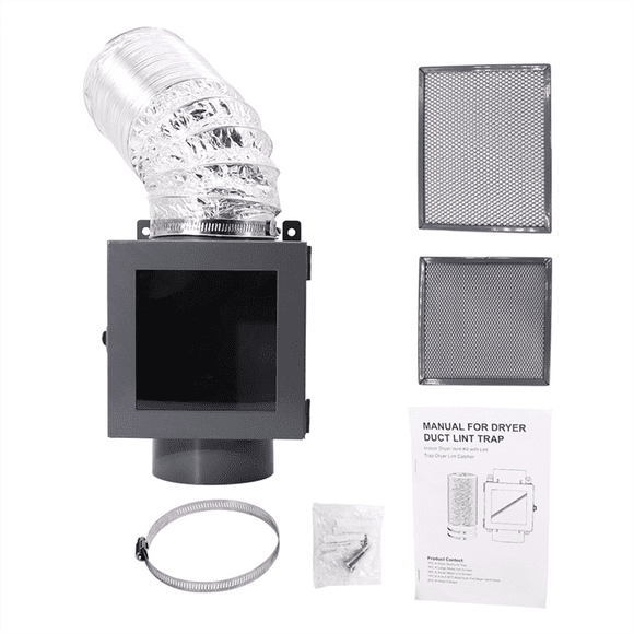 Dryer Duct Lint Trap, Indoor Dryer Vent Kit with Dryer Vent Hose, Lint Trap for Clothes Dryers - Dryer Lint Catcher