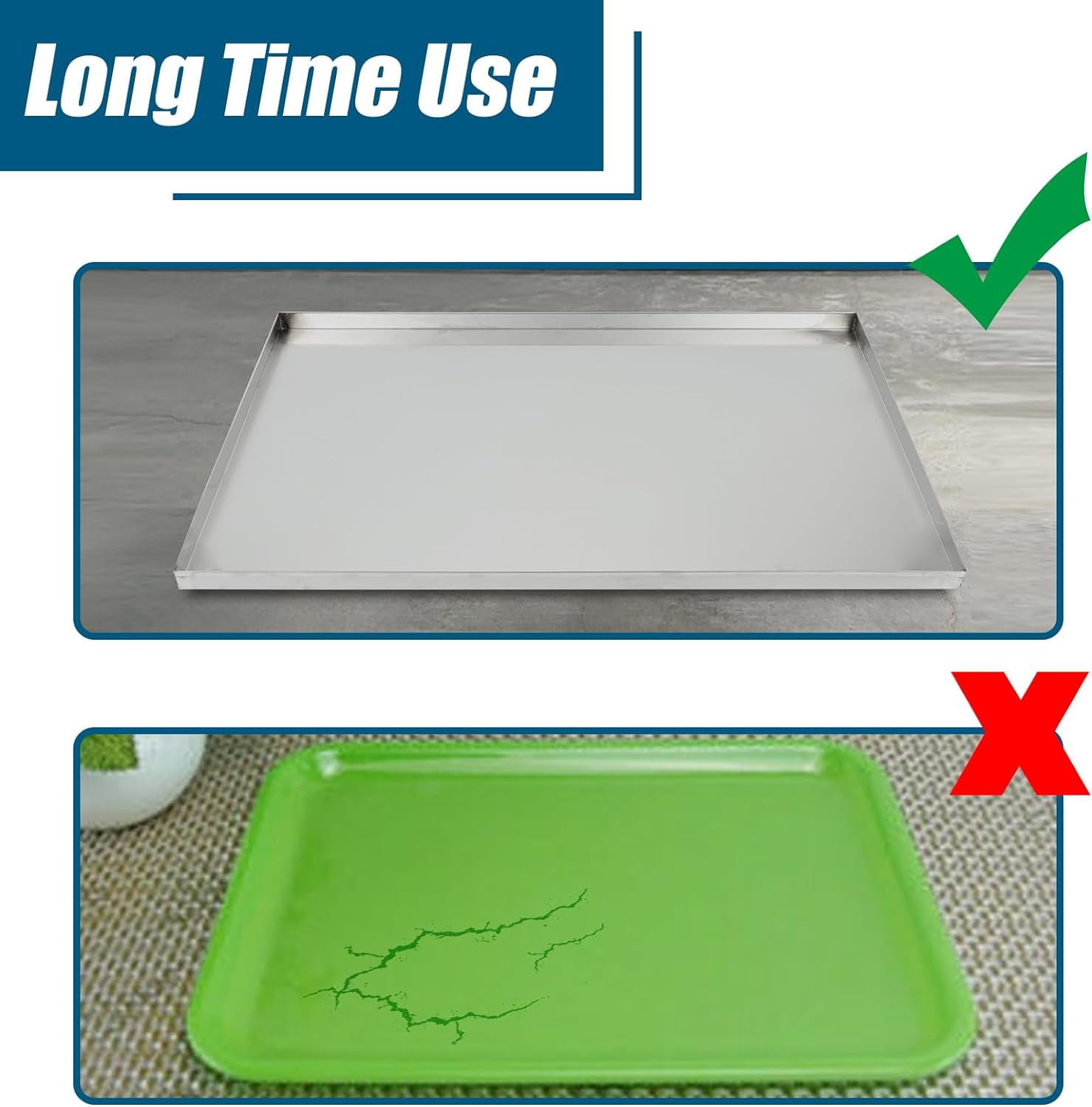 Confote Stainless Steel Replacement Tray for Dog Crate, Chew-Proof and Crack-Proof,35"x22"