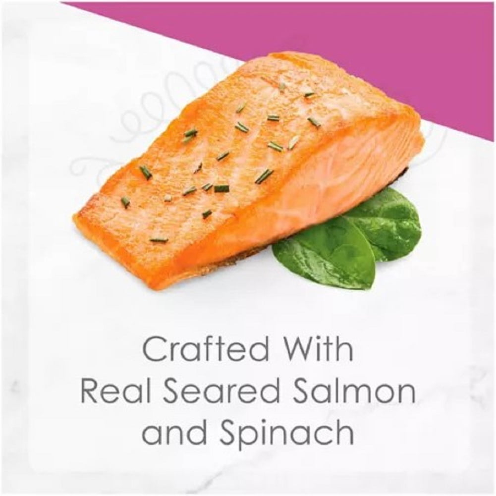 (24 pack) Purina Fancy Feast Petites Seared Salmon Entree with Spinach in Gravy Wet Cat Food, 2.8 oz, 12 Pack