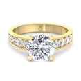 thumbnail image 2 of Marina - Moissanite Round Cut Lab Diamond Engagement Ring with Sidestones, 2 of 4