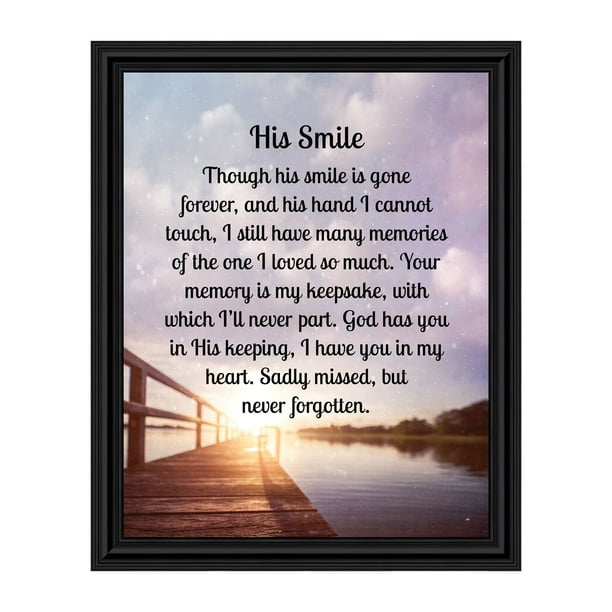 Sympathy Gifts for Loss of Husband, Memorial Gift, His Smile In Memory of Loved One, Picture Frames for Sympathy Gift Baskets, Bereavement Gifts for ...