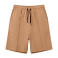 thumbnail image 4 of Besolor Men's Shorts Summer Lightweight Casual Thin Breathable Elastic Waist Drawstring Workout Running Knee Length Shorts with Pocket(3X-Large,Khaki), 4 of 5
