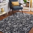thumbnail image 2 of SAFAVIEH Marbella Zarif Floral Area Rug, Black/Ivory, 5' x 8', 2 of 8